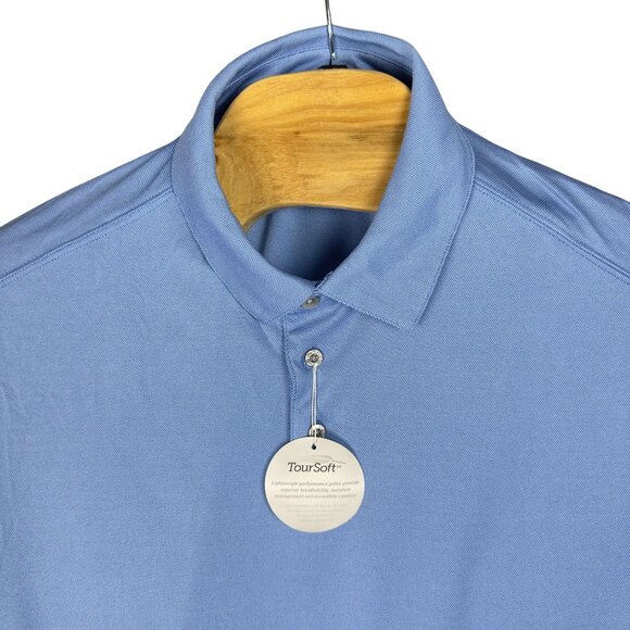 PGA Tour Golf Polo Shirt Mens Marina Blue L Licensed TourSoft Long-Sleeve - Picture 3 of 12